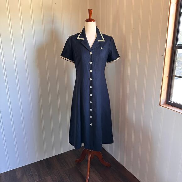 Coldwater Creek Dresses & Skirts - Vintage 90s Sailor Blue Midi Dress Petite 6